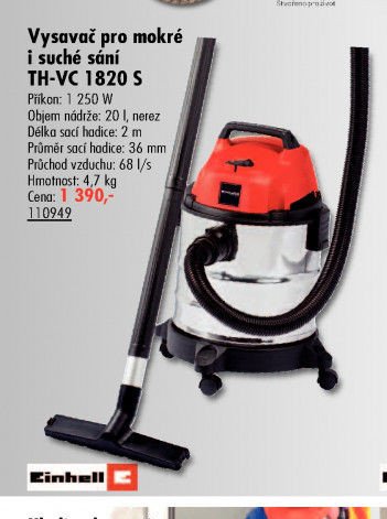 Vysavač pro mokré i suché sání TH-VC 1820 S