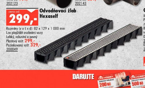 Odvodňovací žlab Hexaself