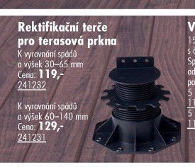 Rektifikační terče pro terasová prkna