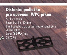 Distanční podložka pro upevnění WPC prken