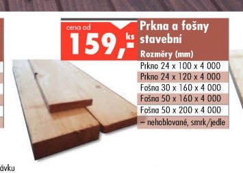 Prkna a fošny stavební