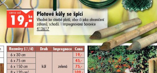 Plotové kůly se špicí