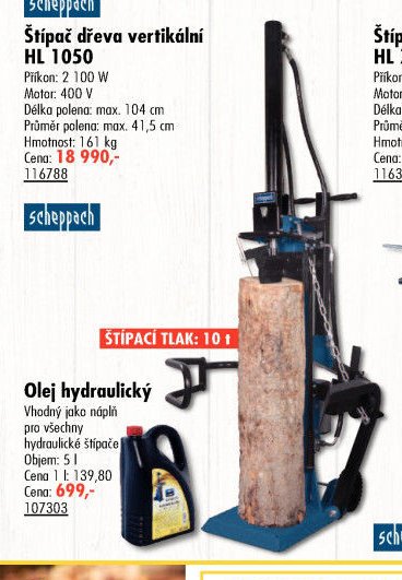 Štípač dřeva vertikální HL 1050