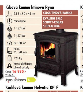 Krbová kamna litinová Ryna