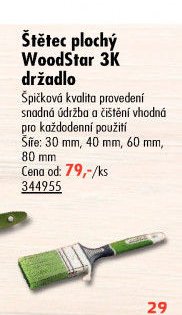 Štětec plochý WoodStar 3K držadlo