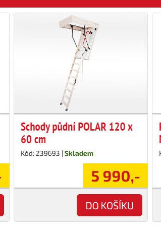 Schody půdní POLAR 120 x 60 cm