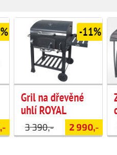 Gril na dřevěné uhlí ROYAL