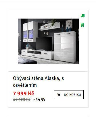 Obývací stěna Alaska, s osvětlením