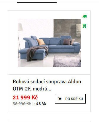 Rohová sedací souprava Aldon OTM-2F, modrá...