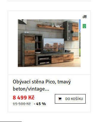 Obývací stěna Pico, tmavý beton/vintage...