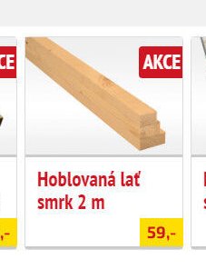 Hoblovaná lať smrk 2 m