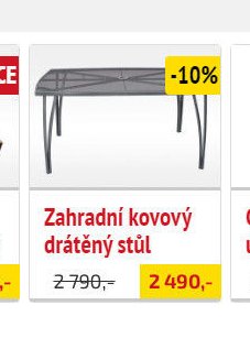 Zahradní kovový drátěný stůl