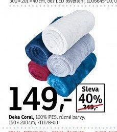 Deka Coral, 100% PES, různé barvy, 150x200 cm