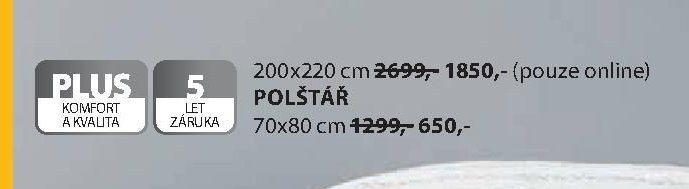 Polštář 200x220 cm