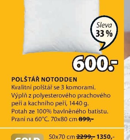 Polštář NOTODDEN 70x80 cm