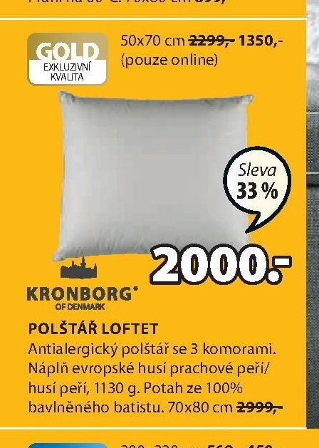Polštář LOFTET 70x80 cm