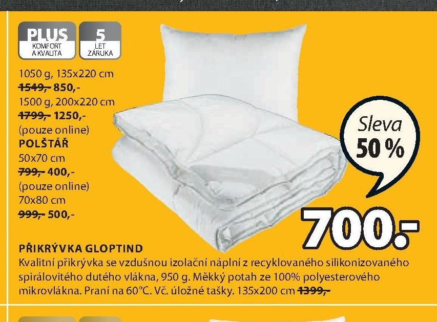 Přikrývka GLOPTIND 135x200 cm