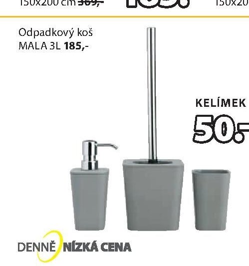 KOUPELNOVÝ SET MALA (Dávkovač mýdla, Kelímek, WC kartáč)