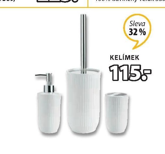 KOUPELNOVÝ SET HAGA (Dávkovač mýdla, Kelímek, WC kartáč)