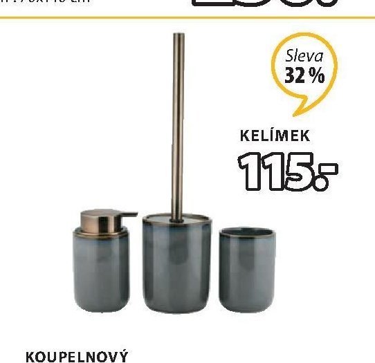 KOUPELNOVÝ SET MYRVIKEN (Dávkovač mýdla, Kelímek, WC kartáč)