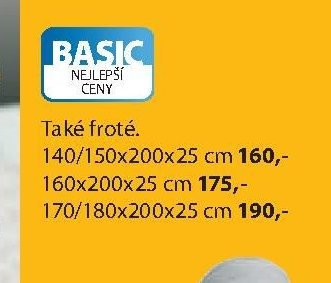 BASIC prostěradlo 140/150x200cm, 160x200cm, 170/180x200cm