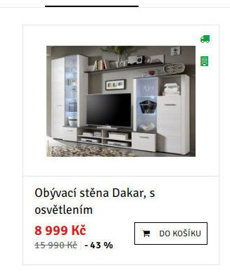 Obývací stěna Dakar, s osvětlením