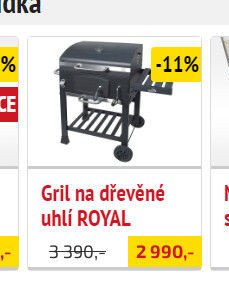 Gril na dřevěné uhlí ROYAL
