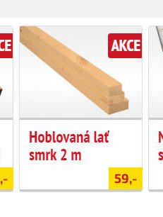 Hoblovaná lať smrk 2 m