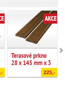 Terasové prkno 28 x 145 mm x 3