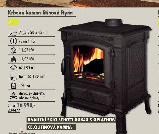 Krbová kamna litinová Ryna