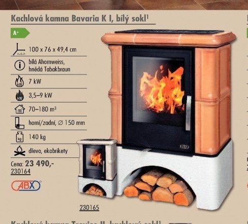 Kachlová kamna Bavaria K I, bílý sokl
