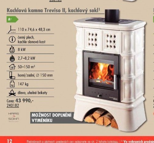 Kachlová kamna Treviso II, kachlový sokl