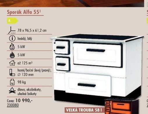 Sporák Alfa 55