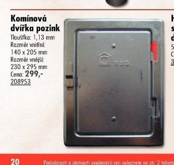 Komínová dvířka pozink