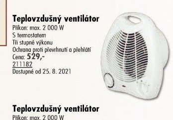 Teplovzdušný ventilátor