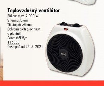 Teplovzdušný ventilátor
