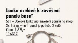 Lanko ocelové k zavěšení panelu base