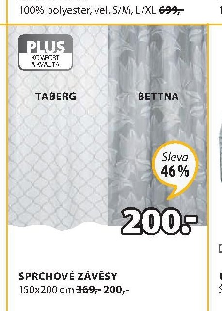 SPRCHOVÉ ZÁVĚSY TABERG/BETTNA