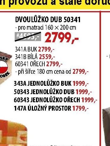 Dvoulůžko Dub 50341