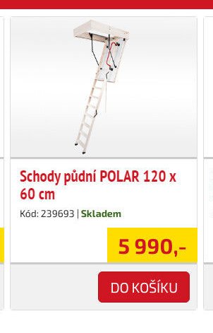 Schody půdní POLAR 120 x 60 cm