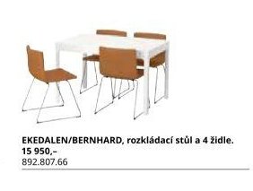 EKEDALEN/BERNHARD, rozkládací stůl a 4 židle