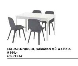 EKEDALEN/ODGER, rozkládací stůl a 4 židle