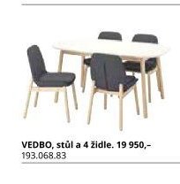 VEDBO, stůl a 4 židle
