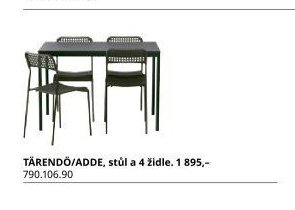 TÄRENDÖ/ADDE, stůl a 4 židle