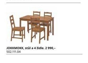 JOKKMOKK, stůl a 4 židle