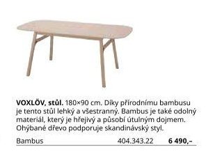VOXLÖV, stůl 180x90 cm