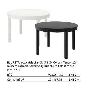 BJURSTA, rozkládací stůl 115/166 cm