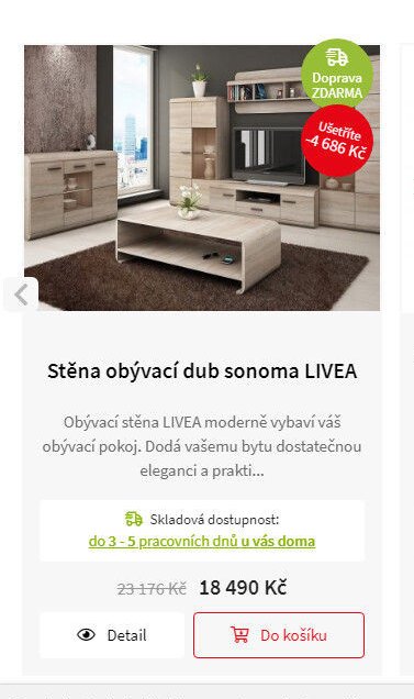 Stěna obývací dub sonoma LIVEA