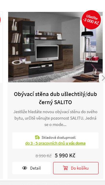 Obývací stěna dub ušlechtilý/dub černý SALITO