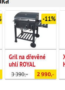 Gril na dřevěné uhlí ROYAL